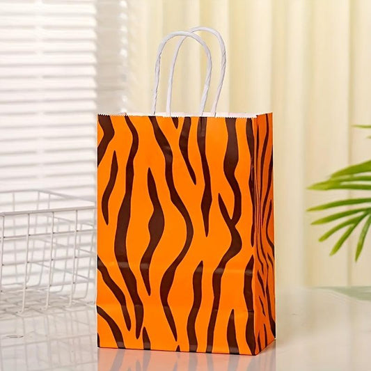 6pcs Leopard Gift Bag Decorative Handle Bag Candy Bag