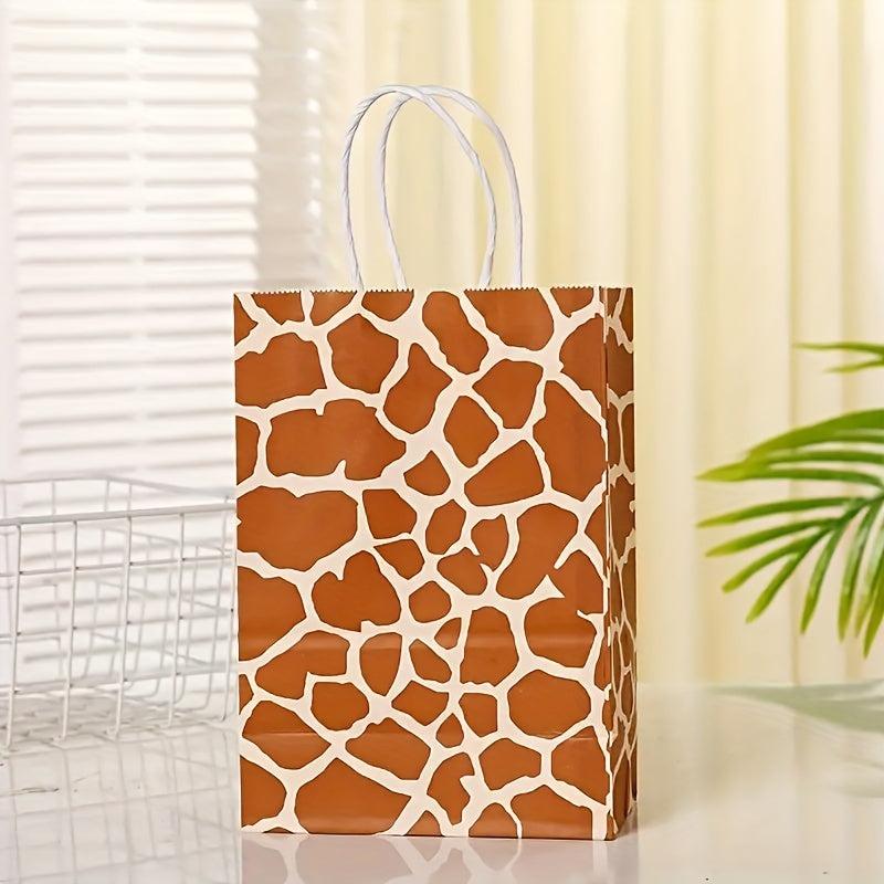 6pcs Leopard Gift Bag Decorative Handle Bag Candy Bag