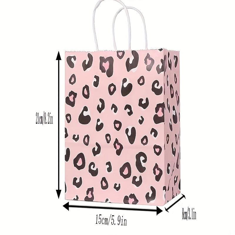 6pcs Leopard Gift Bag Decorative Handle Bag Candy Bag
