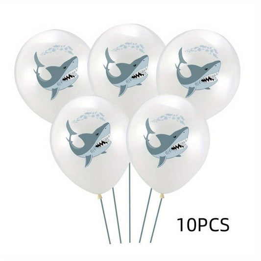 10pcs Shark Decoration Balloons Birthday Party Decorations