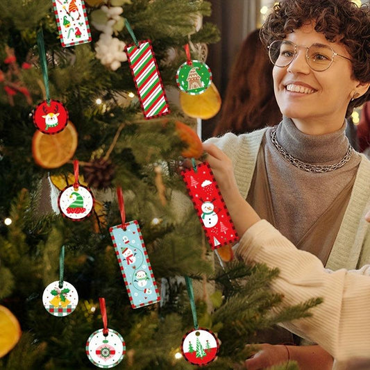 50pcs Christmas Hanging Tags Xmas Tree Ornaments Party Deco