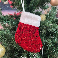 Mini Christmas Socks Tree Pendant Hanging Gift Bag Candy Bag