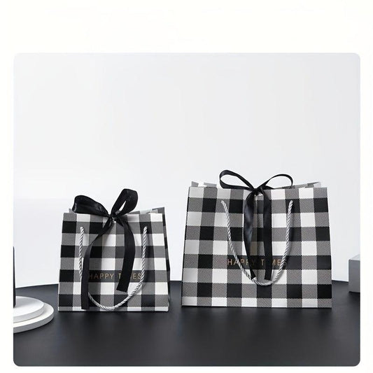 1pc Halloween Christmas Gift Bag Checkered Classic Party Birthday Decoration