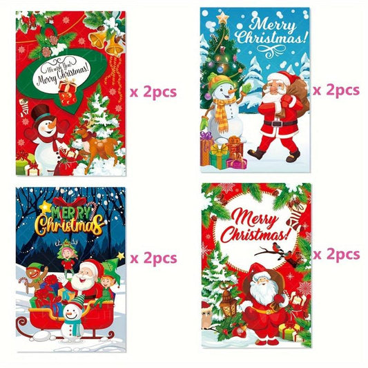 8pcs Christmas Wine Bottle Stickers Party Decoration