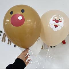 Christmas Latex Balloons Red Green With Bell Elk Tree Print Snowflake Confetti