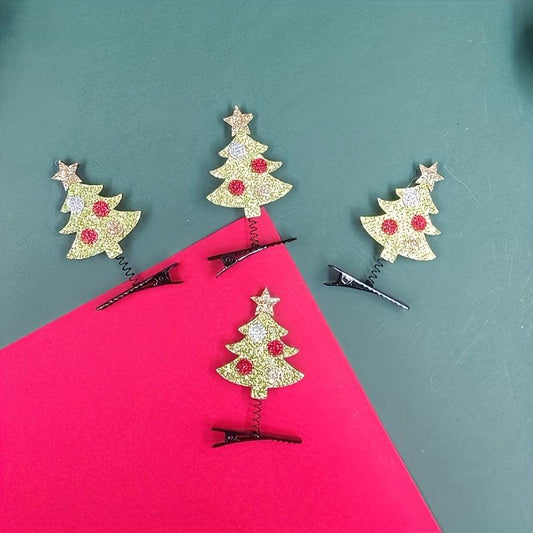 Christmas Hair Clips Santa Snowman Reindeer Decoration Small Clips