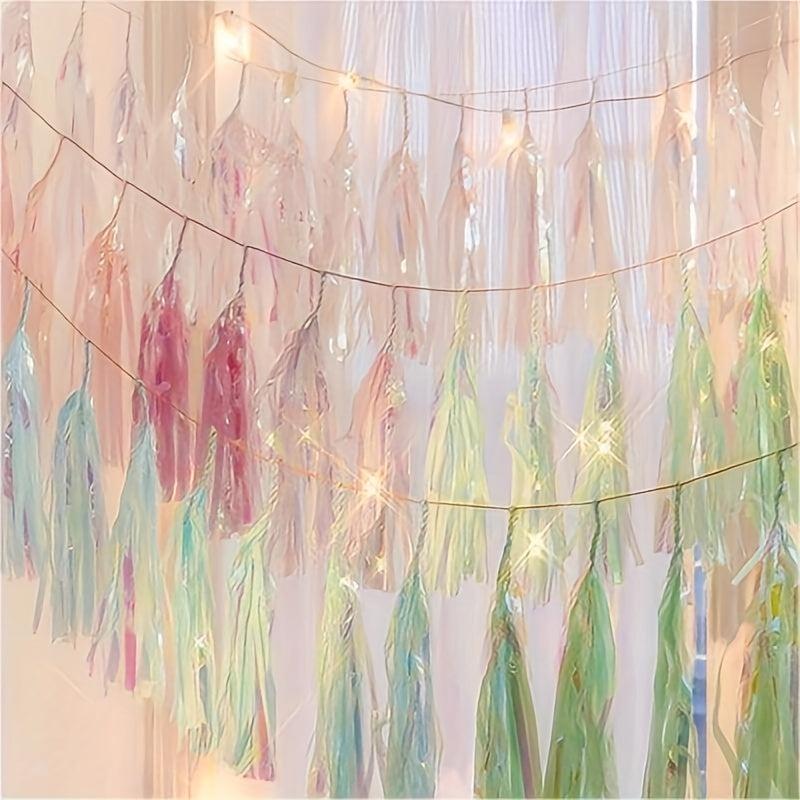 5pcs Sparkling Tassel Garland Decoration For Wedding Christmas Birthday