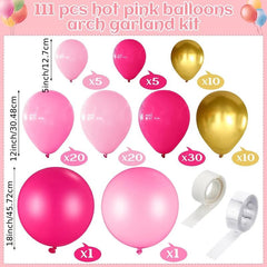 111pcs Butterfly Birthday Party Decorations Pink and Purple Foil Balloons
