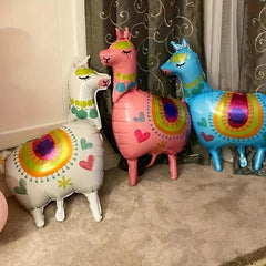 7pcs Alpaca and Cactus Foil Balloons Carnival Birthday Christmas Decoration