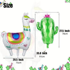 7pcs Alpaca and Cactus Foil Balloons Carnival Birthday Christmas Decoration