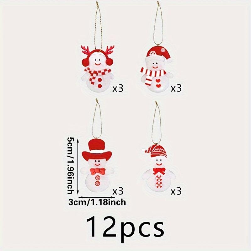 12pcs Snowman Xmas Tree Hanging Decoration