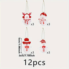 12pcs Snowman Xmas Tree Hanging Decoration