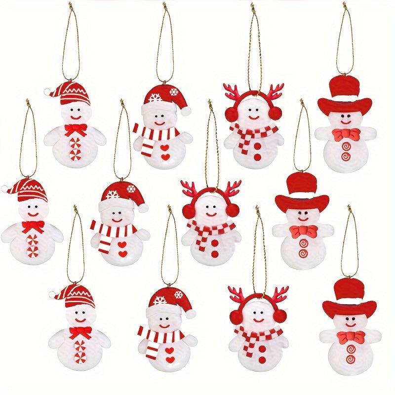 12pcs Snowman Xmas Tree Hanging Decoration