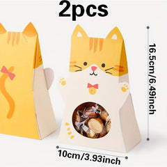 2pcs Little Yellow Cat Candy Packaging Box for Birthday Party