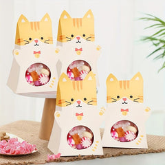 2pcs Little Yellow Cat Candy Packaging Box for Birthday Party