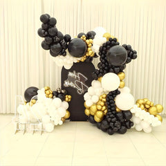 233pcs Golden Wedding Birthday Party Balloon Arch Decoration