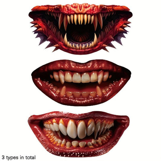 3pcs Halloween Party Decoration Mouth Tattoo Paste