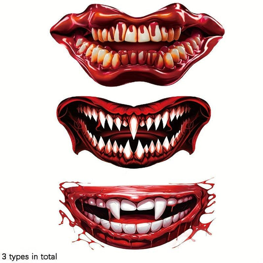 3pcs Halloween Party Decoration Mouth Tattoo Paste