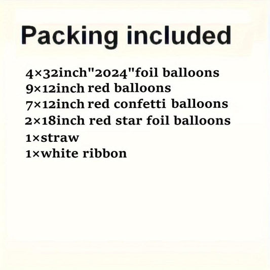 24pc Red Year Theme Party Balloons Set - Number & Sequin Balloons