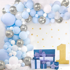 96pc Balloon Arch Macaron & Silvery Balloons Wedding Party Decoration