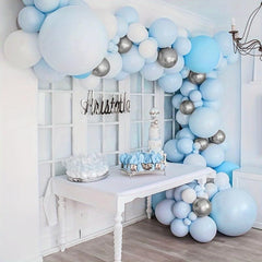 96pc Balloon Arch Macaron & Silvery Balloons Wedding Party Decoration