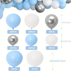 96pc Balloon Arch Macaron & Silvery Balloons Wedding Party Decoration