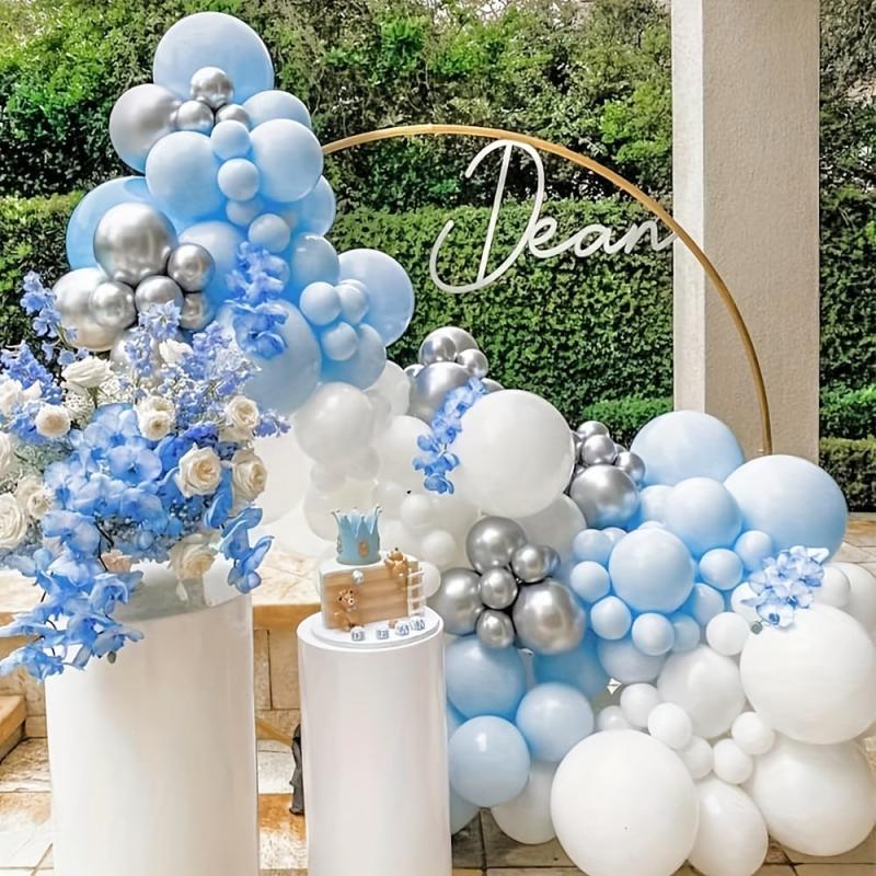 96pc Balloon Arch Macaron & Silvery Balloons Wedding Party Decoration