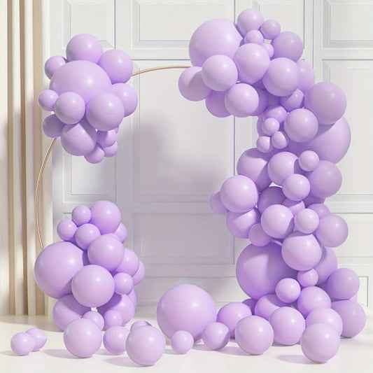 Pastel Purple Balloons Garland Kit 100pcs Different Sizes Lilac Balloon