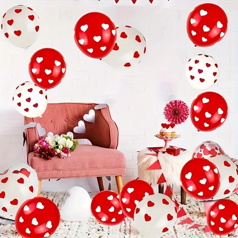 22pcs Red Heart Shaped Balloons Wedding Party Decor