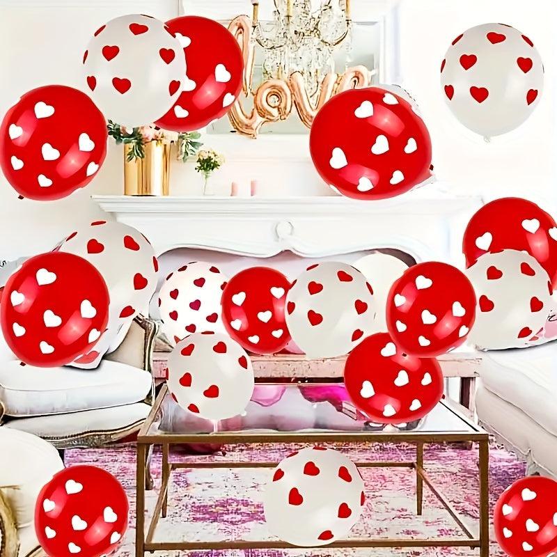 22pcs Red Heart Shaped Balloons Wedding Party Decor