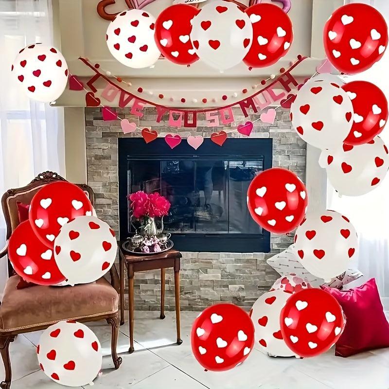 22pcs Red Heart Shaped Balloons Wedding Party Decor