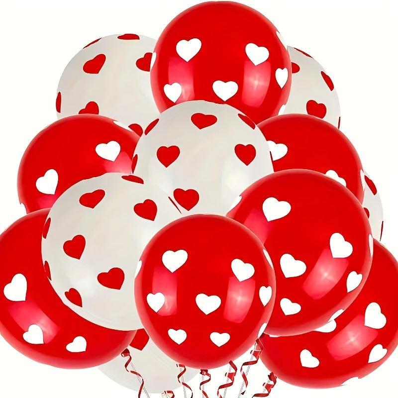 22pcs Red Heart Shaped Balloons Wedding Party Decor