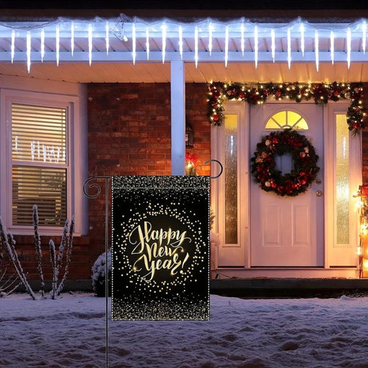 Happy Year Garden Flags 30 48 X 45 72 Cm Double Sided Burlap Flag