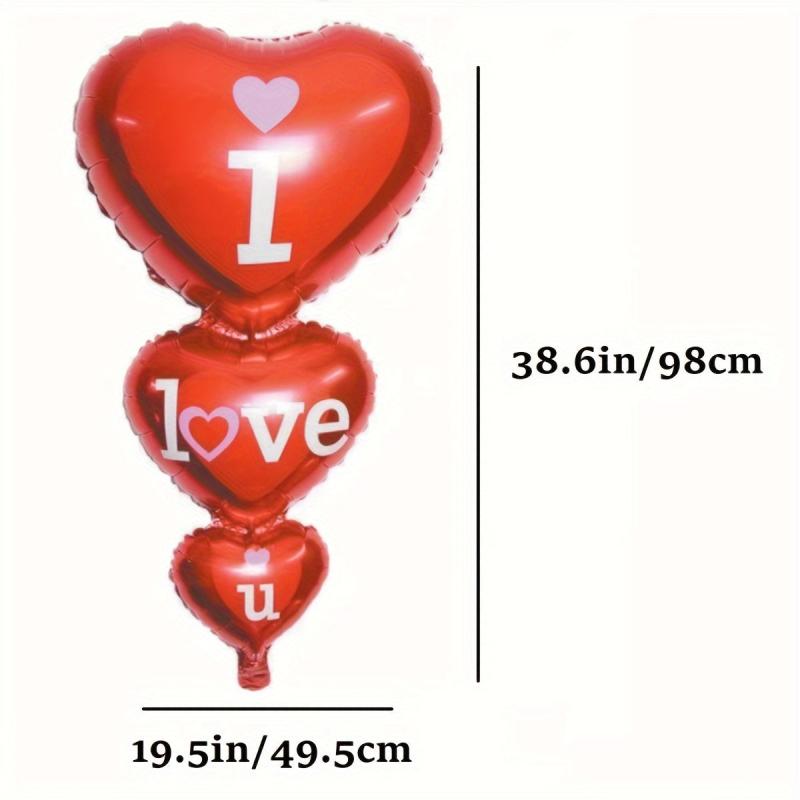 6pcs Red Love Bear Balloon Set for Wedding & Anniversary