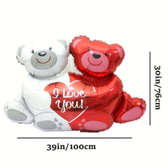 6pcs Red Love Bear Balloon Set for Wedding & Anniversary