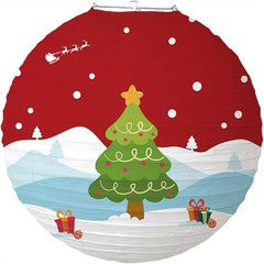 1pc Christmas Hanging Paper Lanterns Round Lamps Decoration