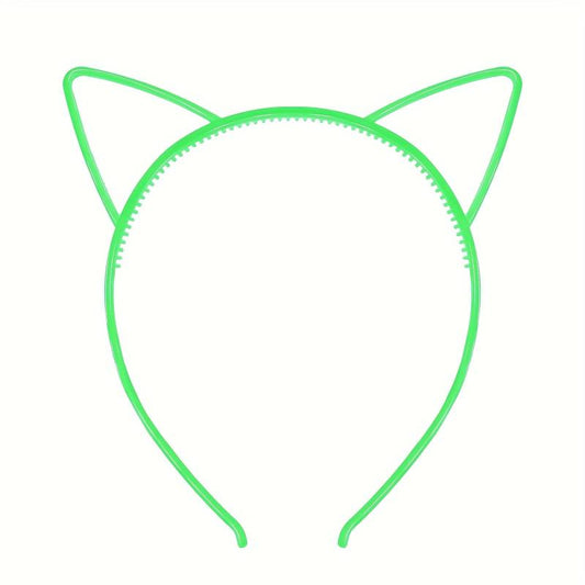 Glowing Cat Ears Hairband Luminous Hairband Women Birthday Headwear
