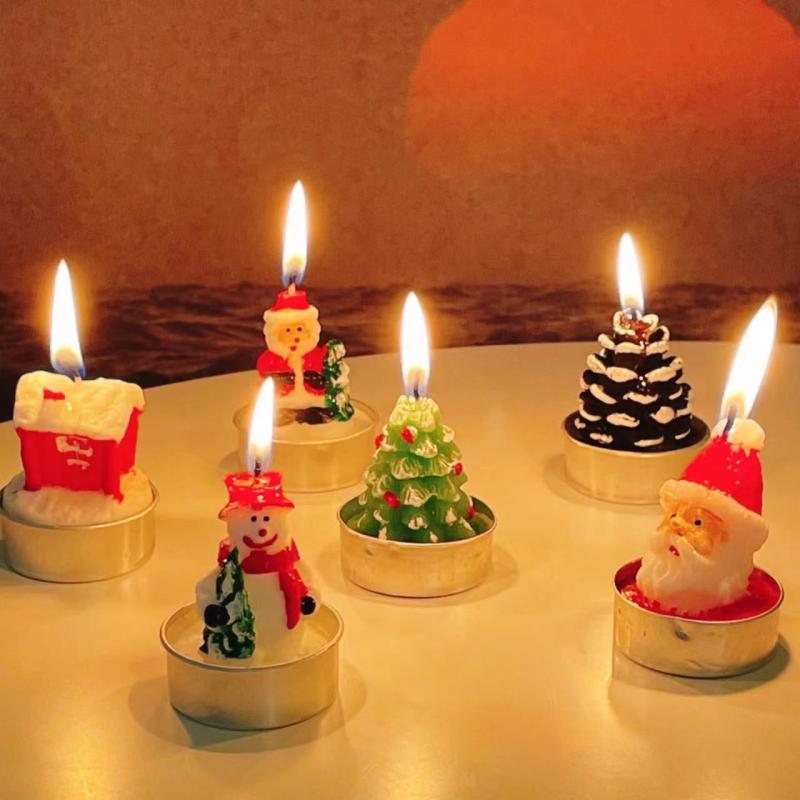 Painted Candles Christmas Party Decorations Home Aromatherapy Candle Ornaments