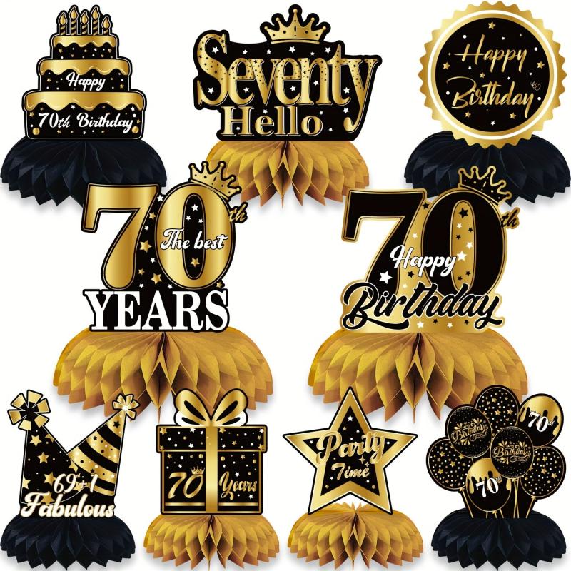 Golden 30th Birthday Tabletop Honeycomb Decoration