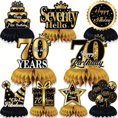 Golden 30th Birthday Tabletop Honeycomb Decoration