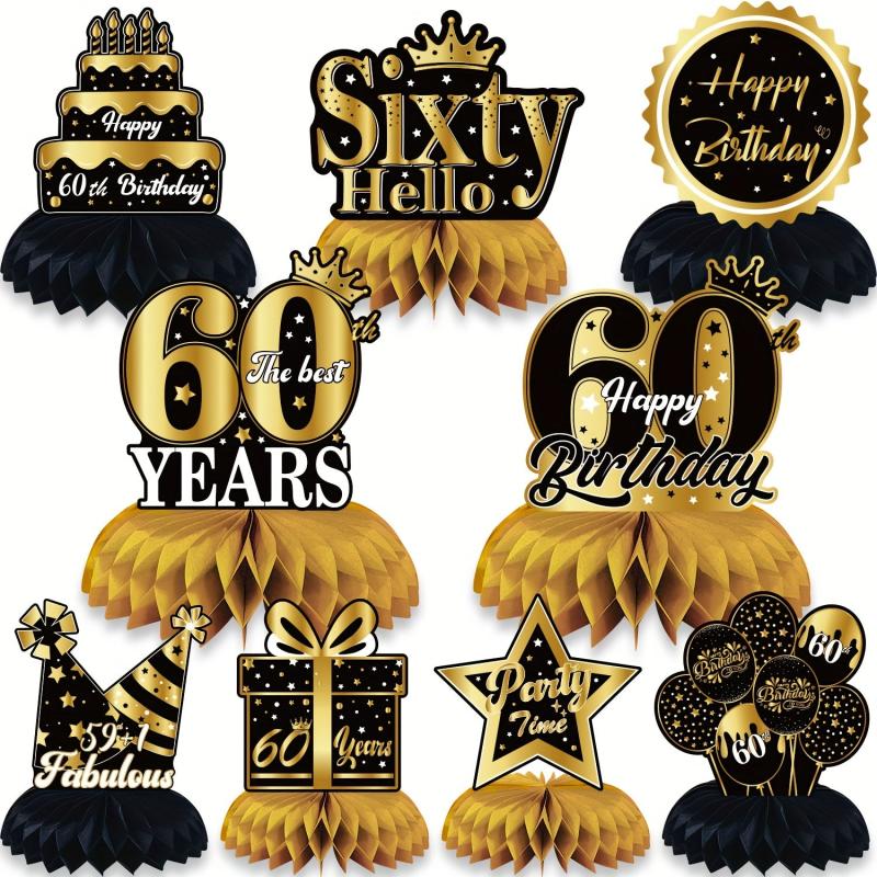 Golden 30th Birthday Tabletop Honeycomb Decoration