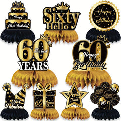 Golden 30th Birthday Tabletop Honeycomb Decoration