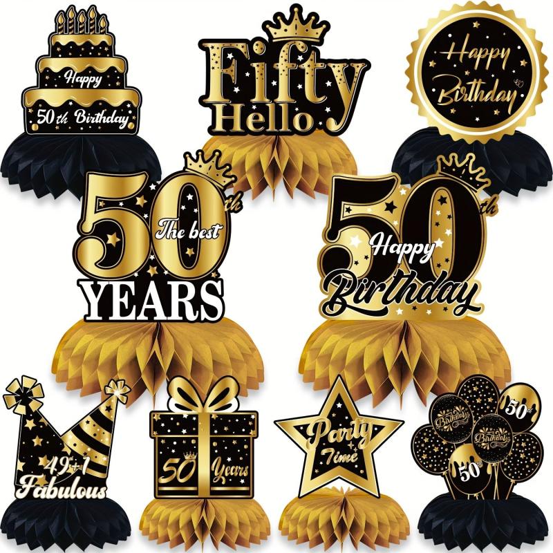 Golden 30th Birthday Tabletop Honeycomb Decoration