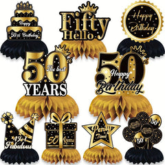 Golden 30th Birthday Tabletop Honeycomb Decoration