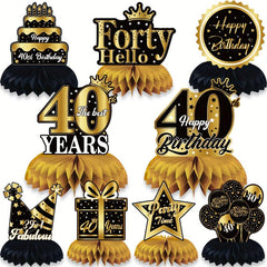 Golden 30th Birthday Tabletop Honeycomb Decoration