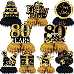 Golden 30th Birthday Tabletop Honeycomb Decoration