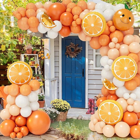 Orange Balloon Garland Kit Macaron Light Orange for Fruit