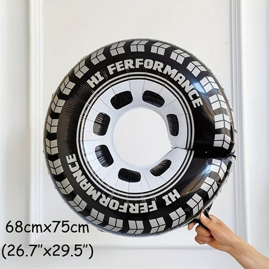Racing Balloon Garland Kit Gray Latex Balloon Checkered Foil Balloons