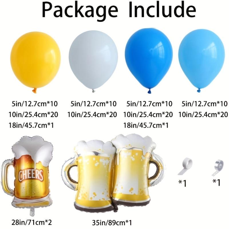 125pcs Beer Cup Balloon Arch Kit Summer Theme Birthday Decoration Party Supplies
