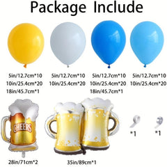 125pcs Beer Cup Balloon Arch Kit Summer Theme Birthday Decoration Party Supplies